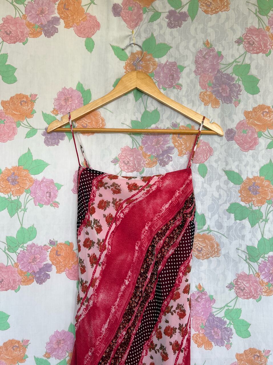 90's Roses Assimetric Slip Dress