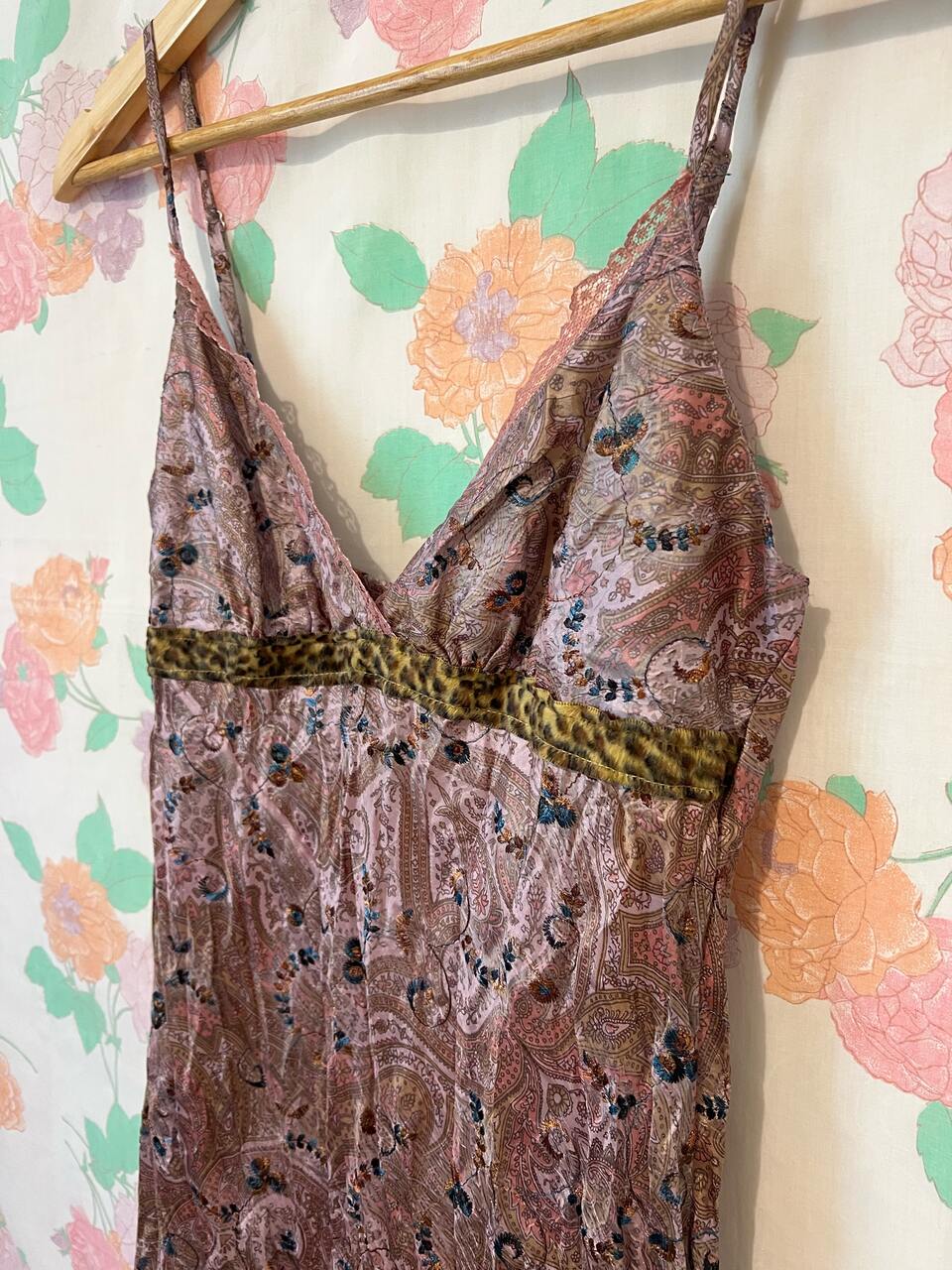 90's Paisley Textured Slip Dress
