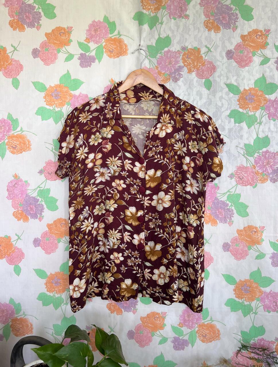 Brown Floral Vintage Shirt