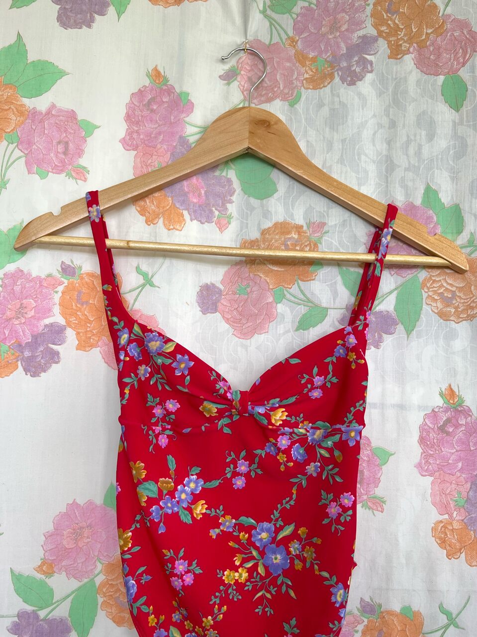 Red Flower Printed Swimsuit