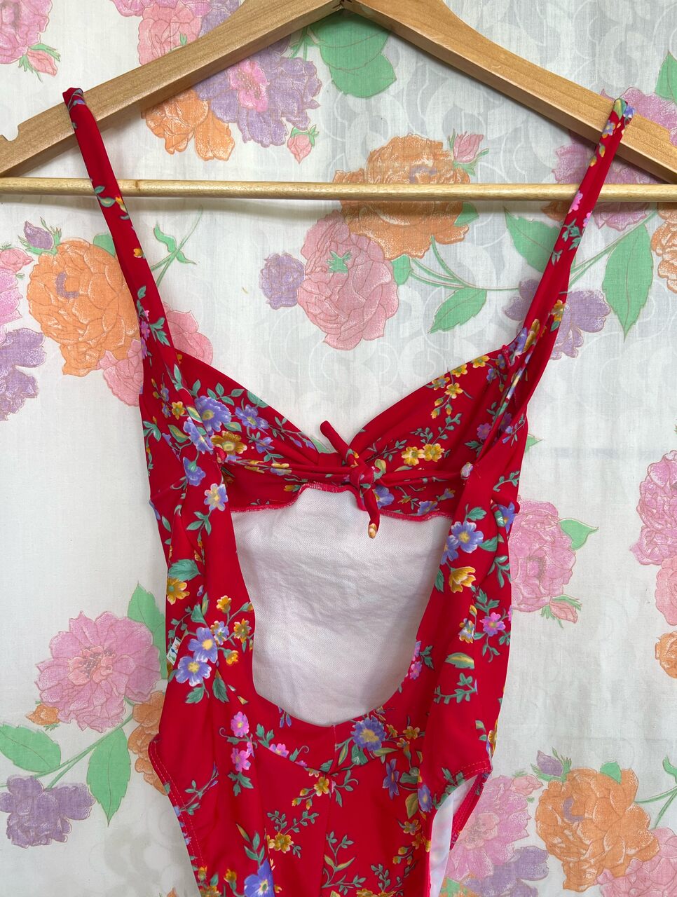 Red Flower Printed Swimsuit