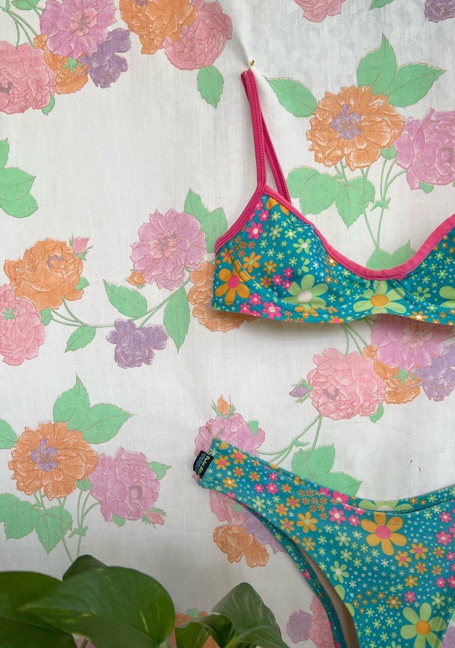90's Unique Flower Bikini