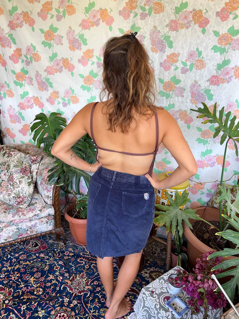 90's Blue Corduroy Skirt