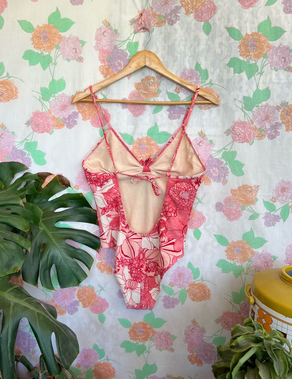 90's Floral Pink Swimsuit