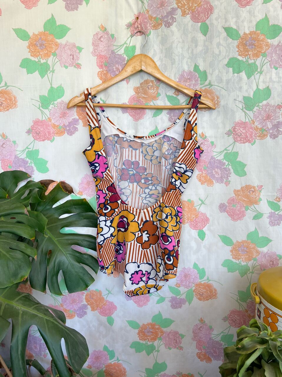 80's Unique Printed Swimsuit