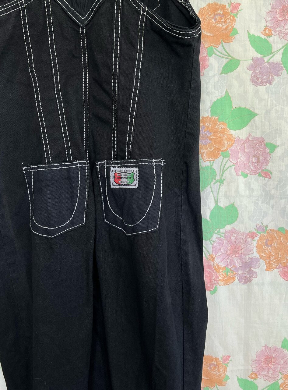 90's Black Denim Dress