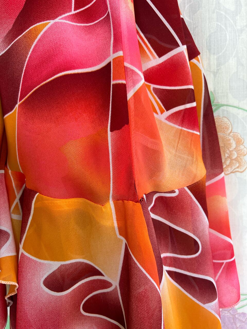 00's Geometric Print Slip Dress