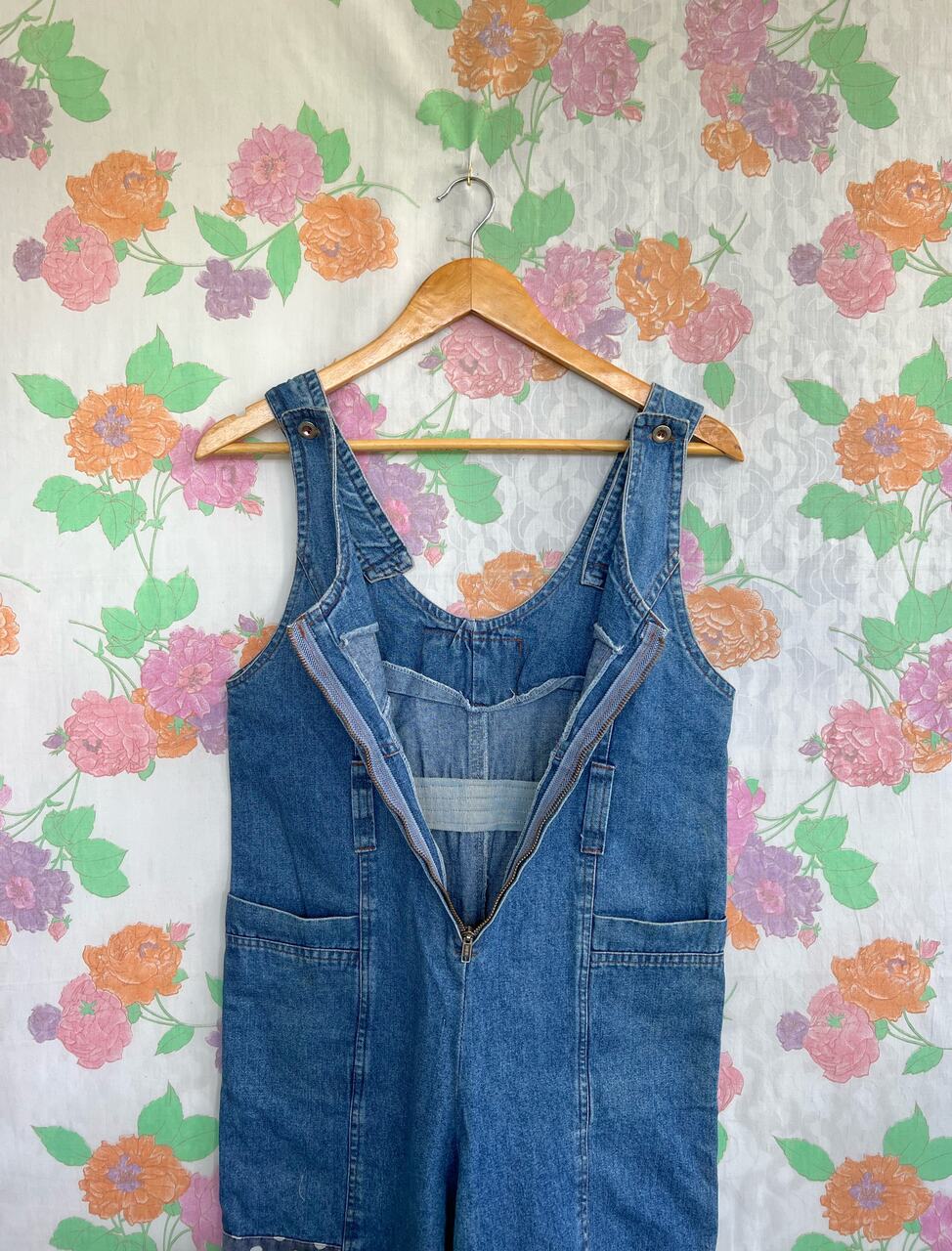 Vintage Denim Polka Dots Jumpsuit