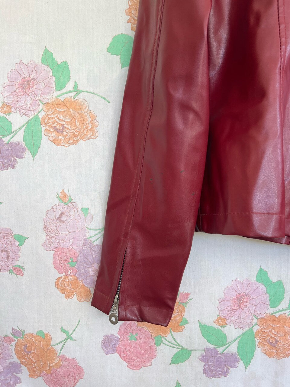 90's Dark Red Vinyl Jacket