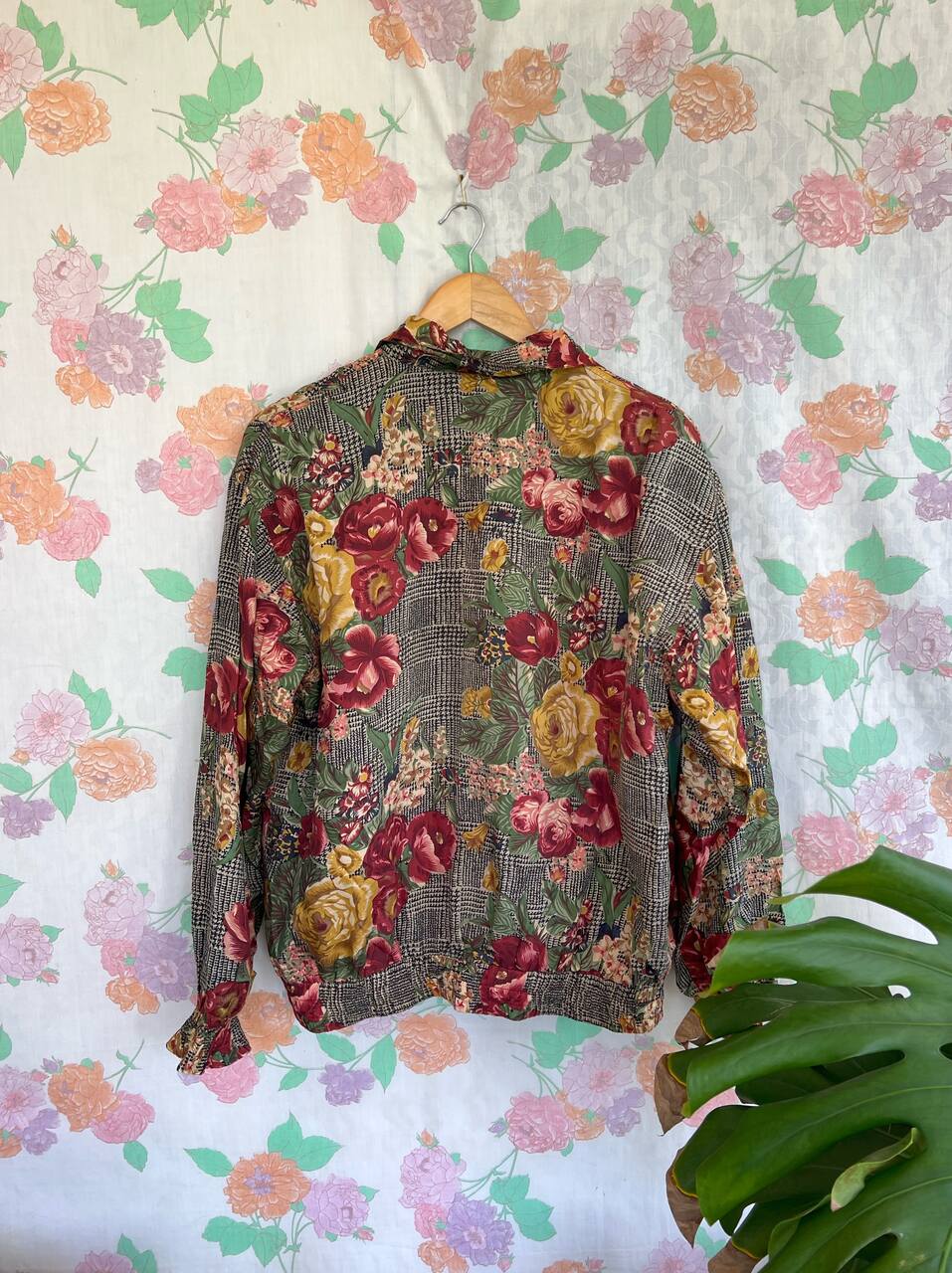 90's Flower Silk Bomber