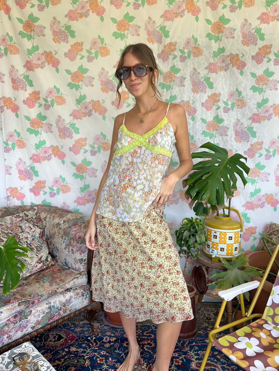 Y2K Midi Floral Skirt