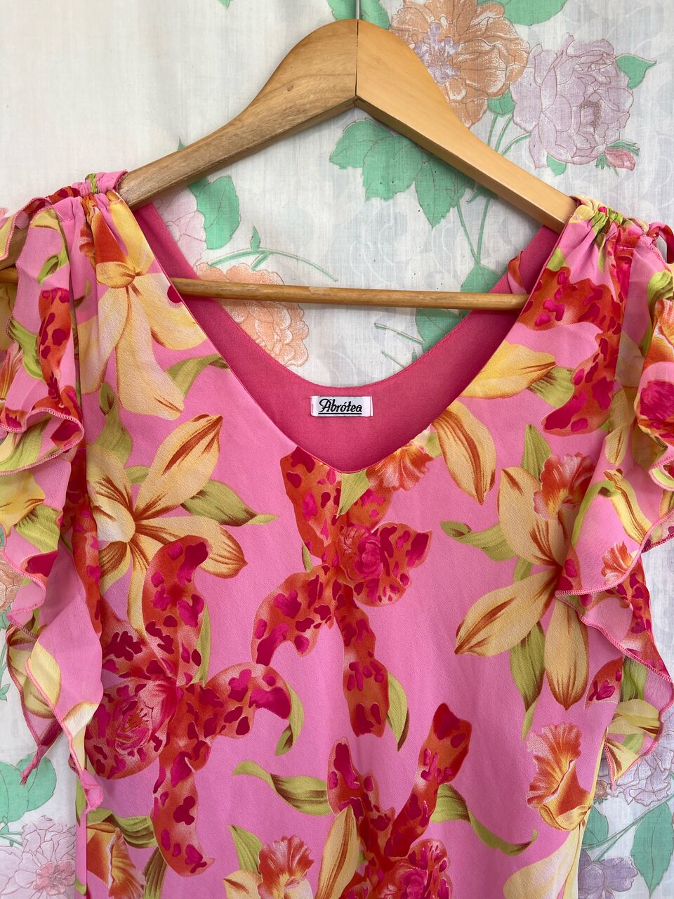 2000's Pink Floral Dress