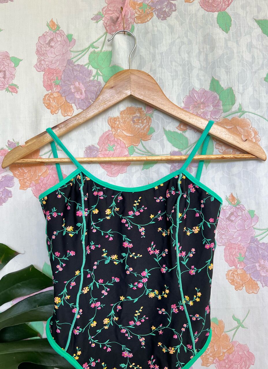 90's Black Neon Swimsuit