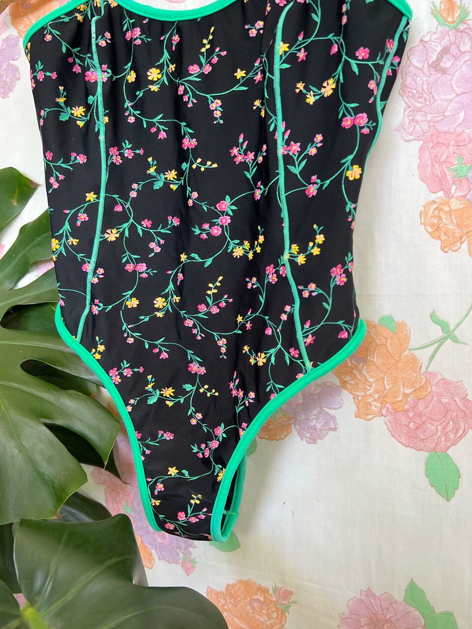 90's Black Neon Swimsuit