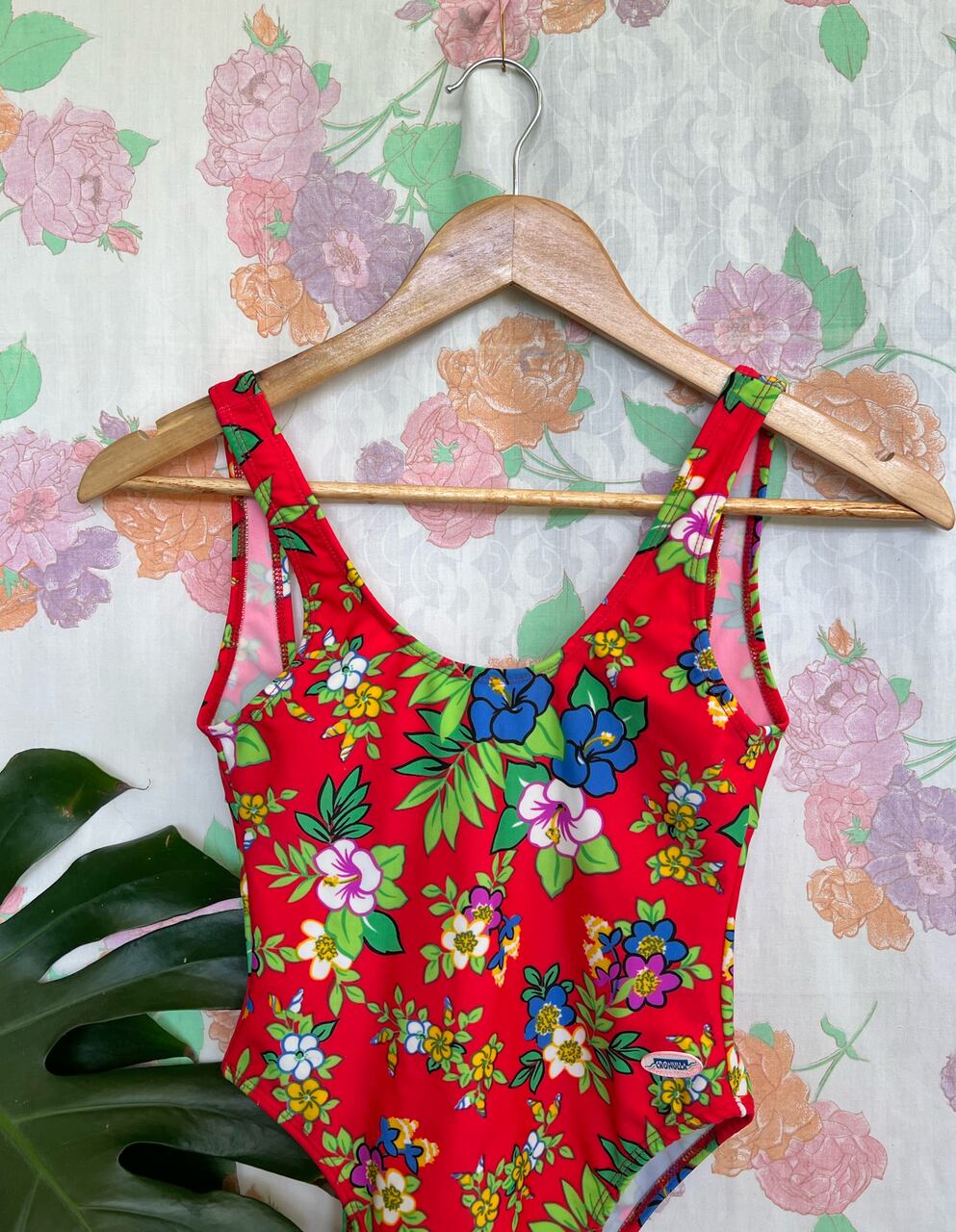 90's Red Garden Swimsuit