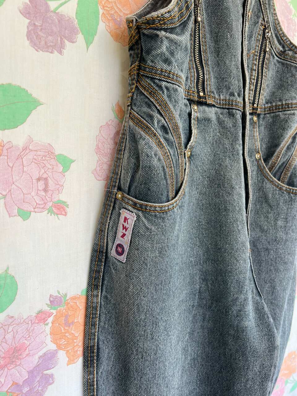 90's Dark Grey Denim Overall