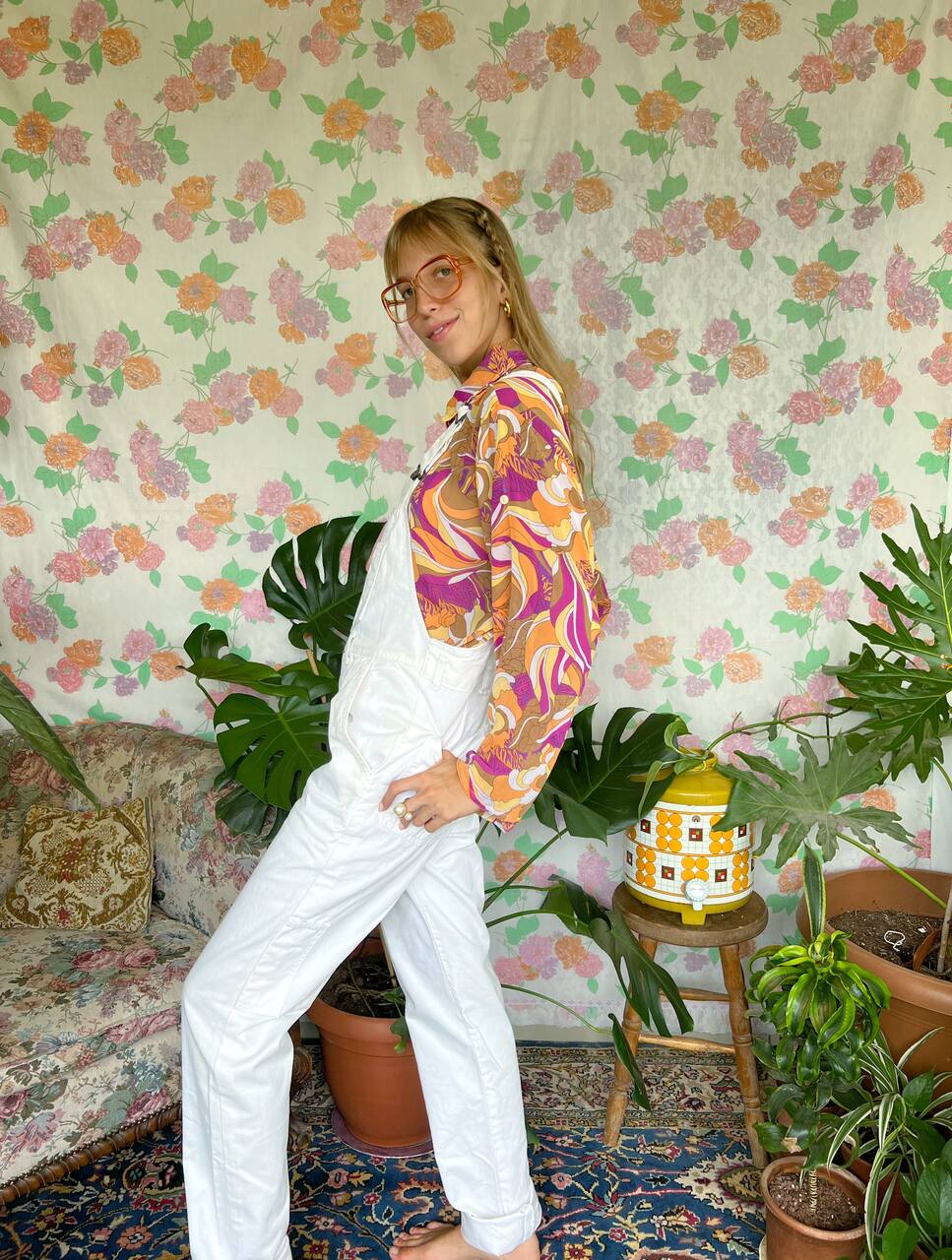 Unique 90's White Levi's Jumpsuit