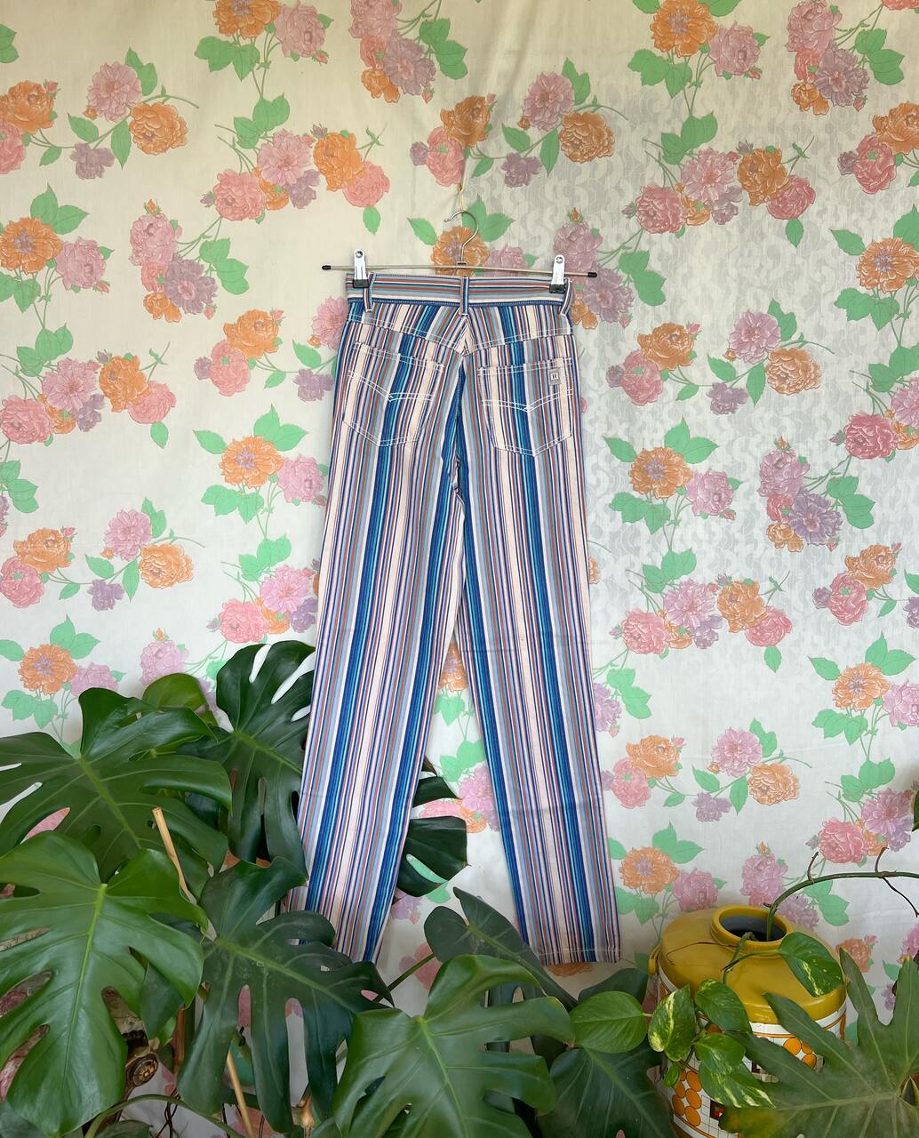 Unique Striped High Waist Pants