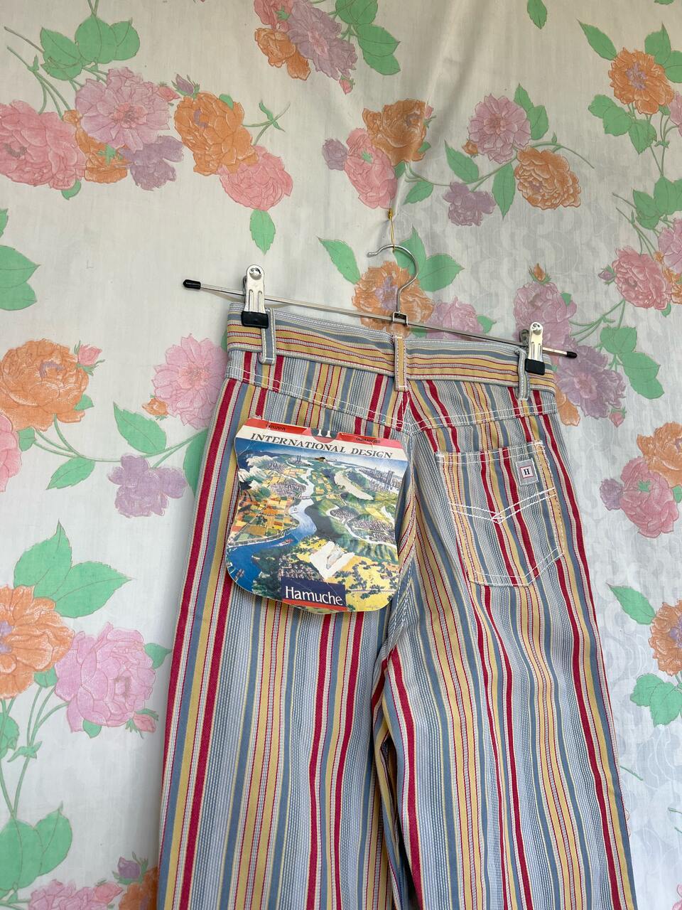80’s Striped Hamuche Printed Pants - with the tag!