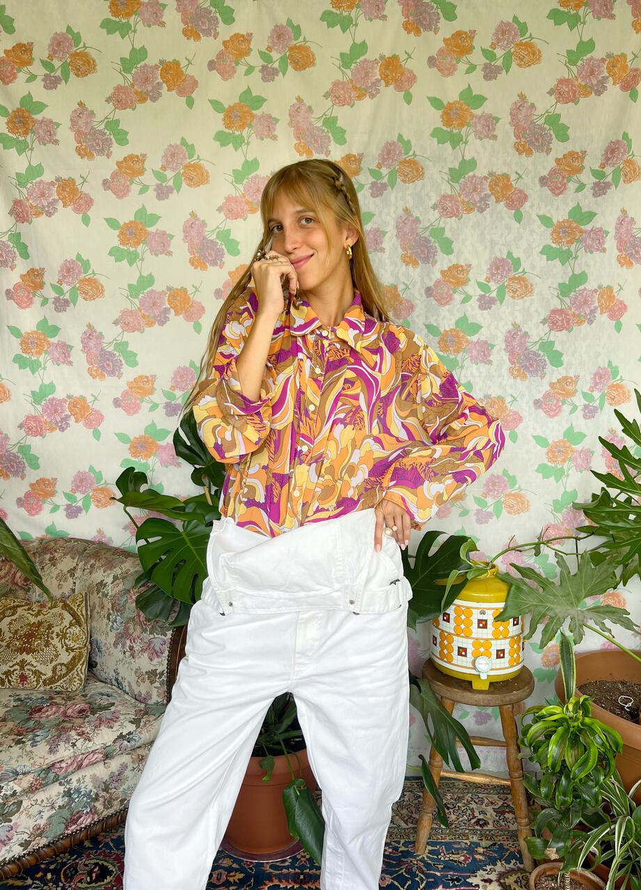 Vintage Long Sleeve Printed Shirt