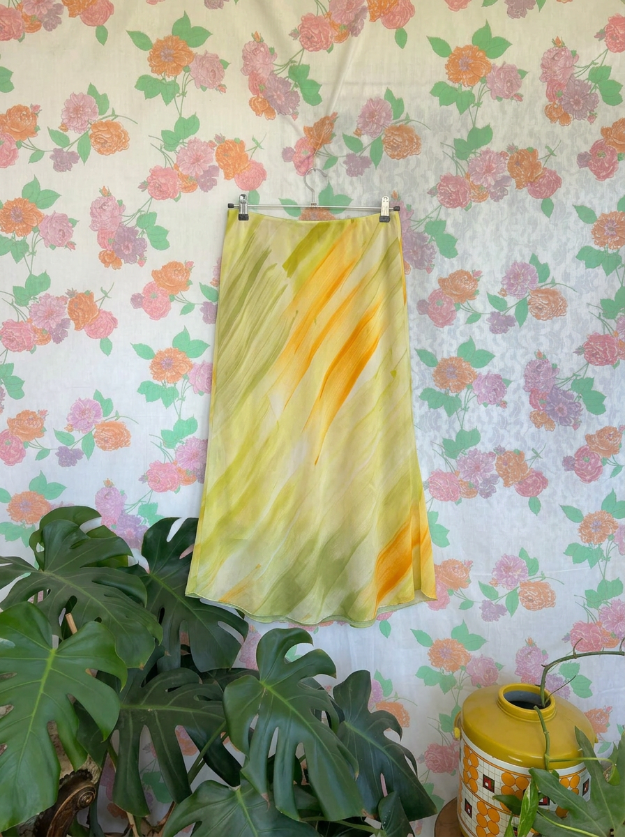 90's Yellow Midi Skirt