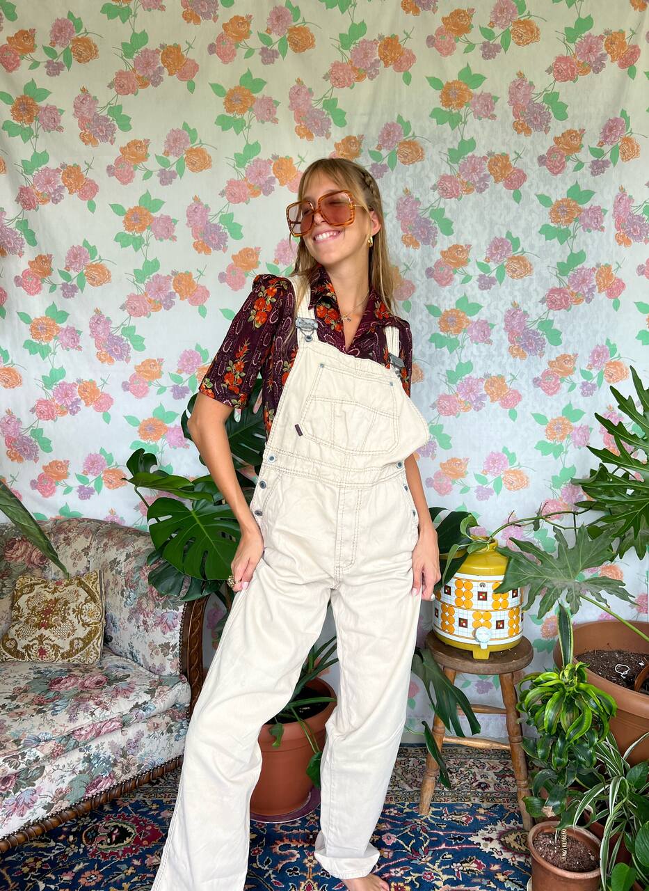80's Cream Cotton Overall