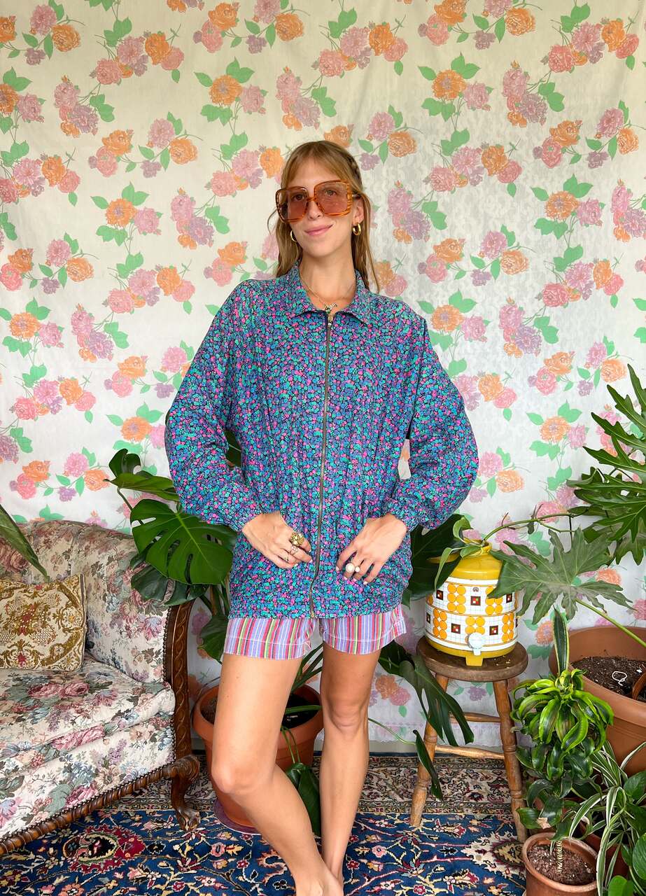 90's Flower Printed Coat