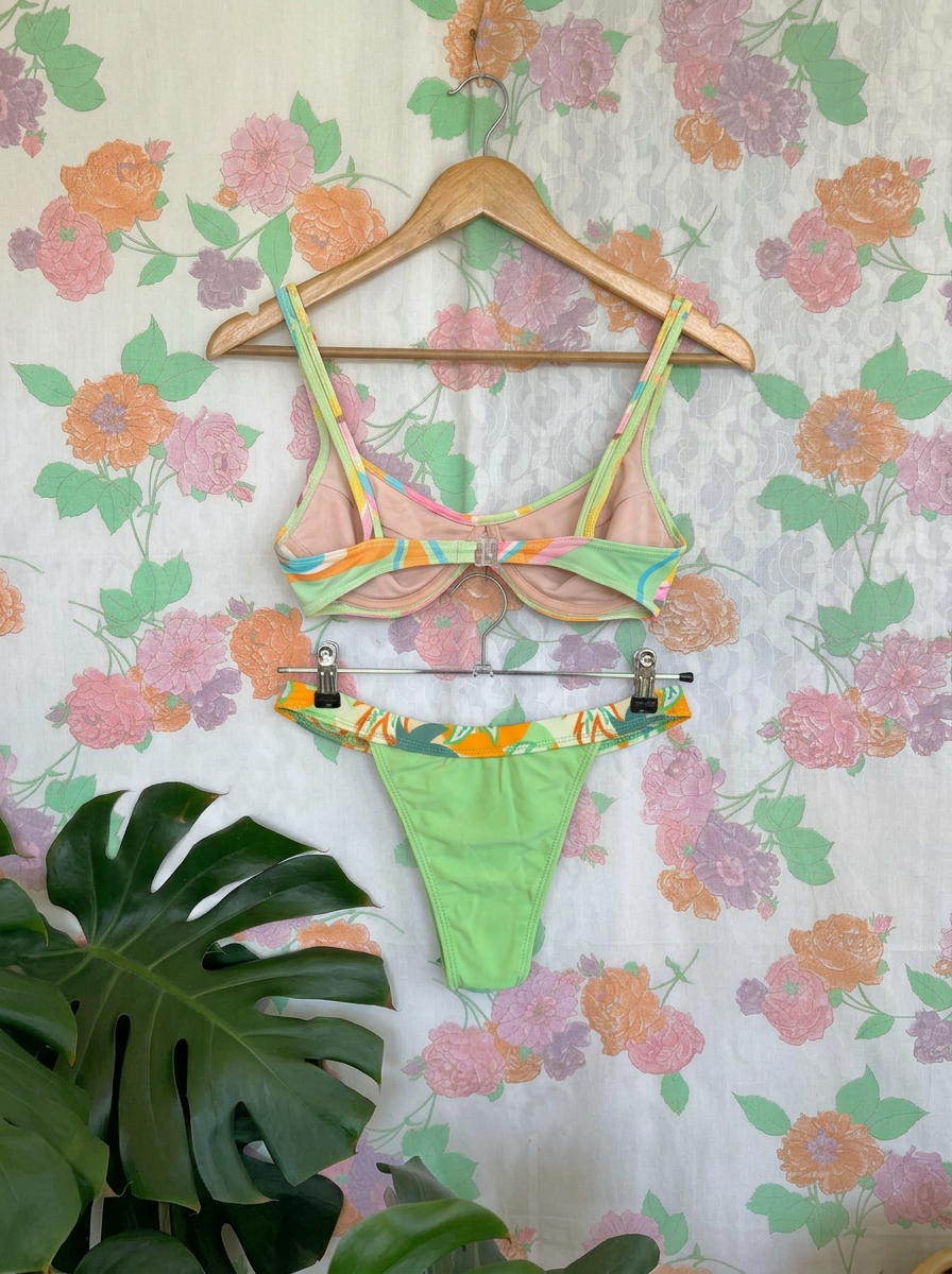 90's Printed Bikini Set