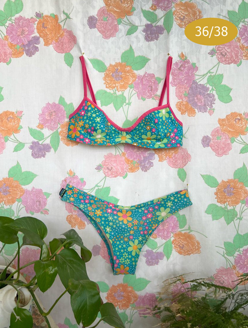 90's Unique Flower Bikini