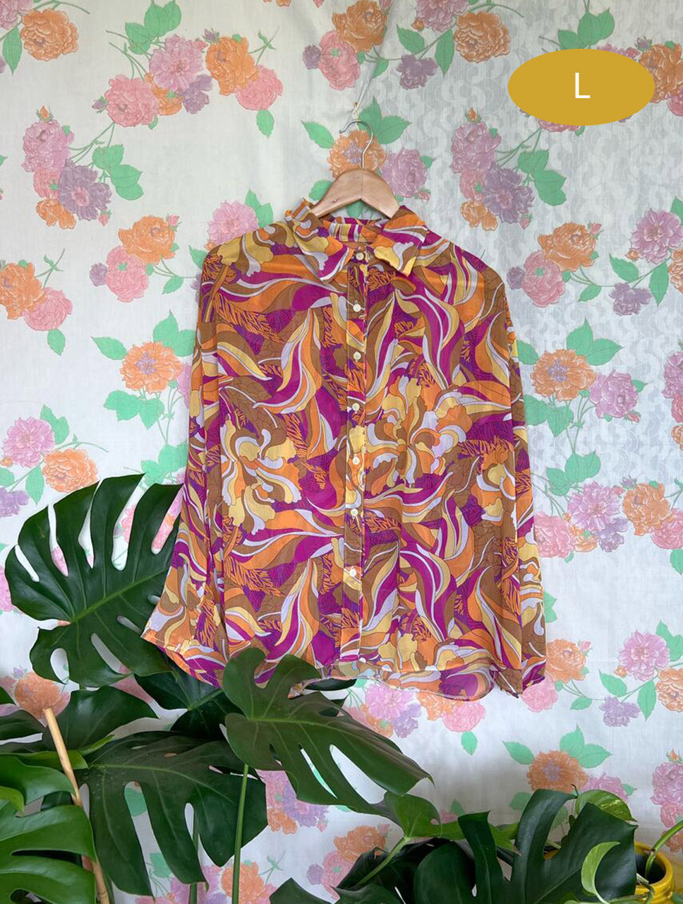 Vintage Long Sleeve Printed Shirt