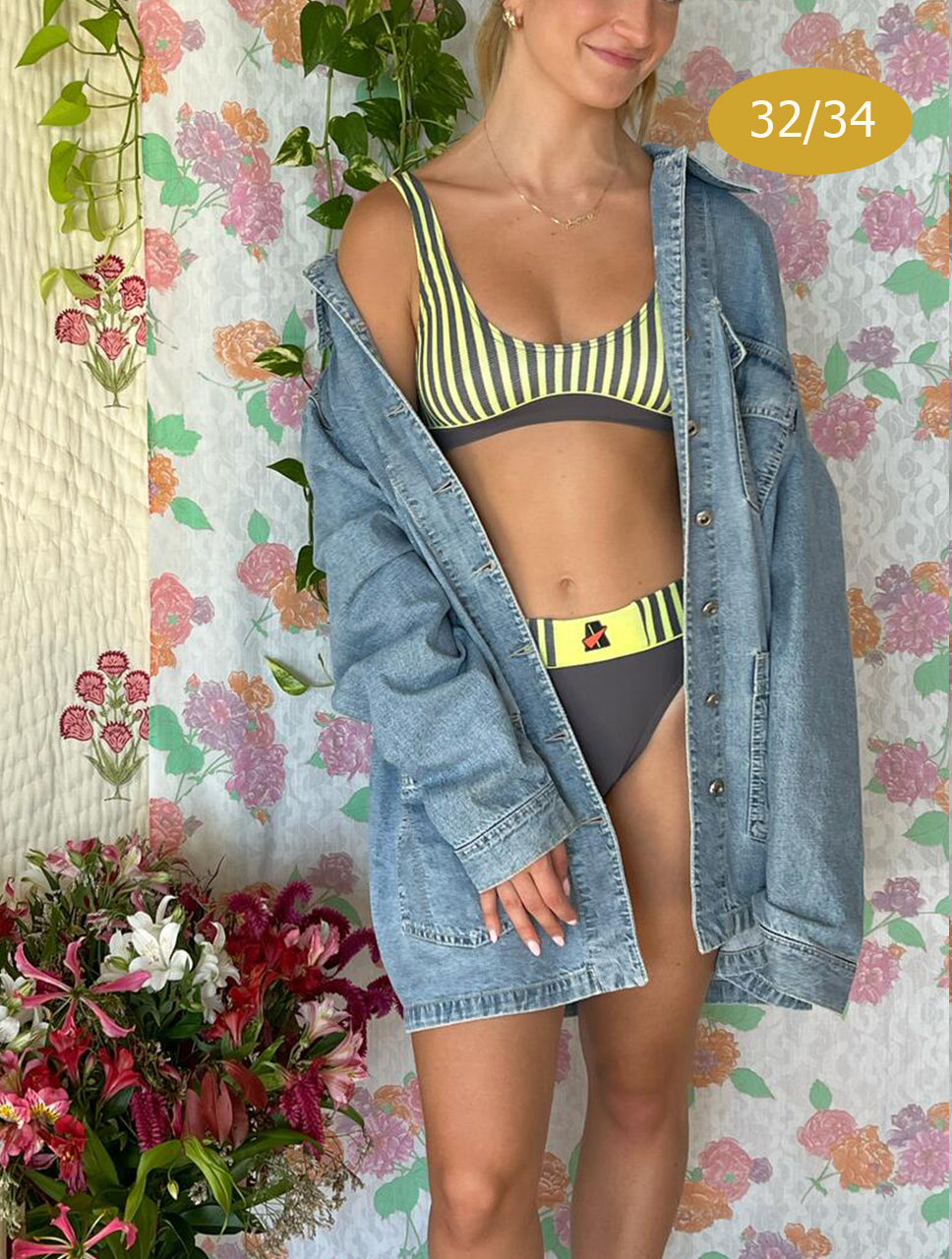 90's Striped Bikini Set