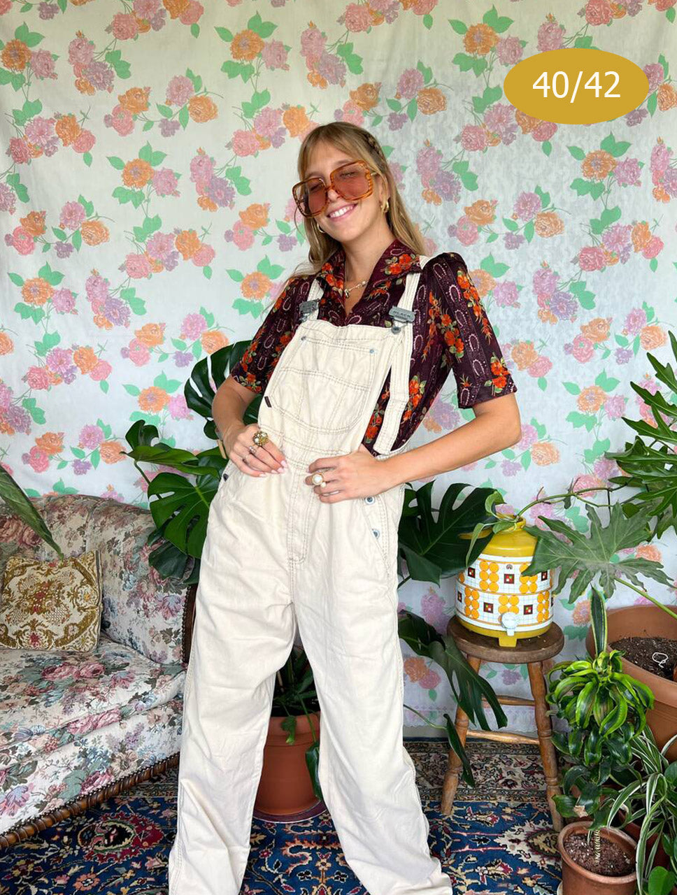 80's Cream Cotton Overall