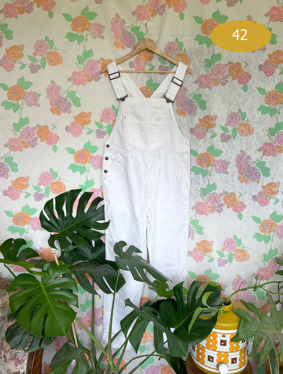 Unique 90's White Levi's Jumpsuit