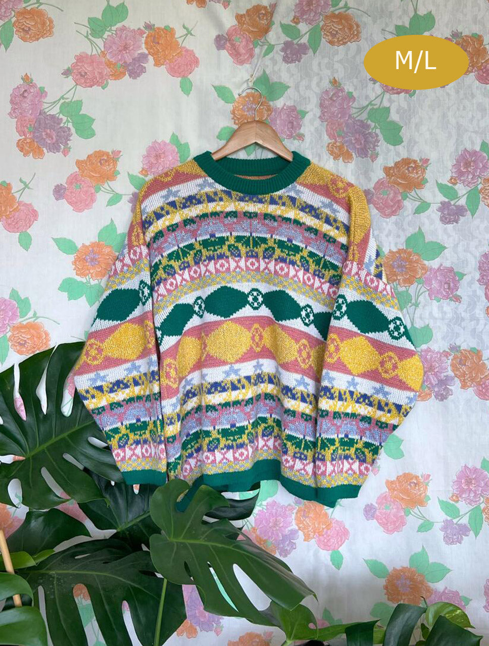 90's Fun Colorful Sweater