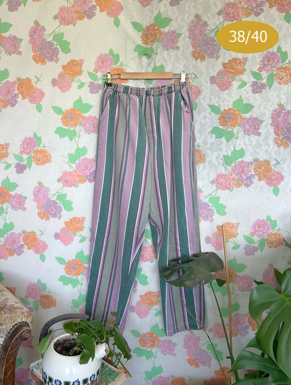 Fun Pastel 90's Striped Pants
