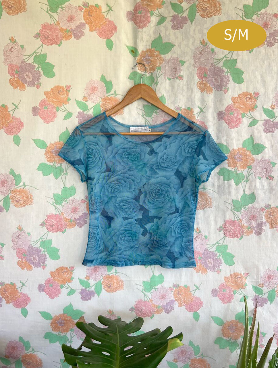 90's Blue Rose Top