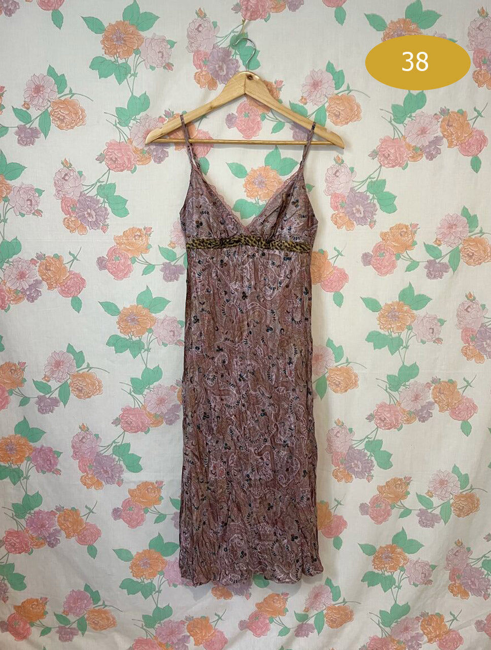 90's Paisley Textured Slip Dress