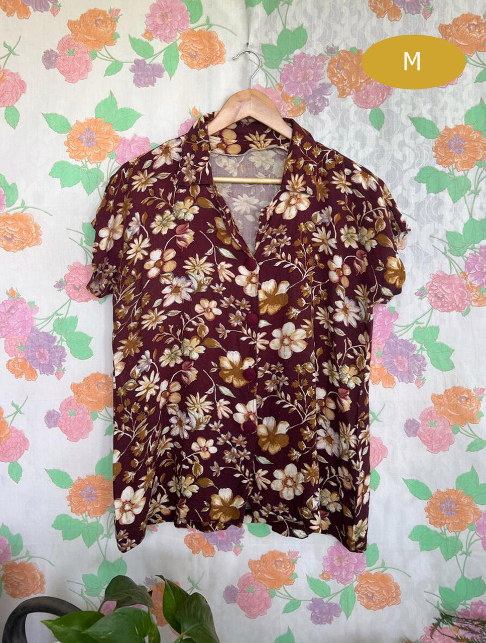 Brown Floral Vintage Shirt