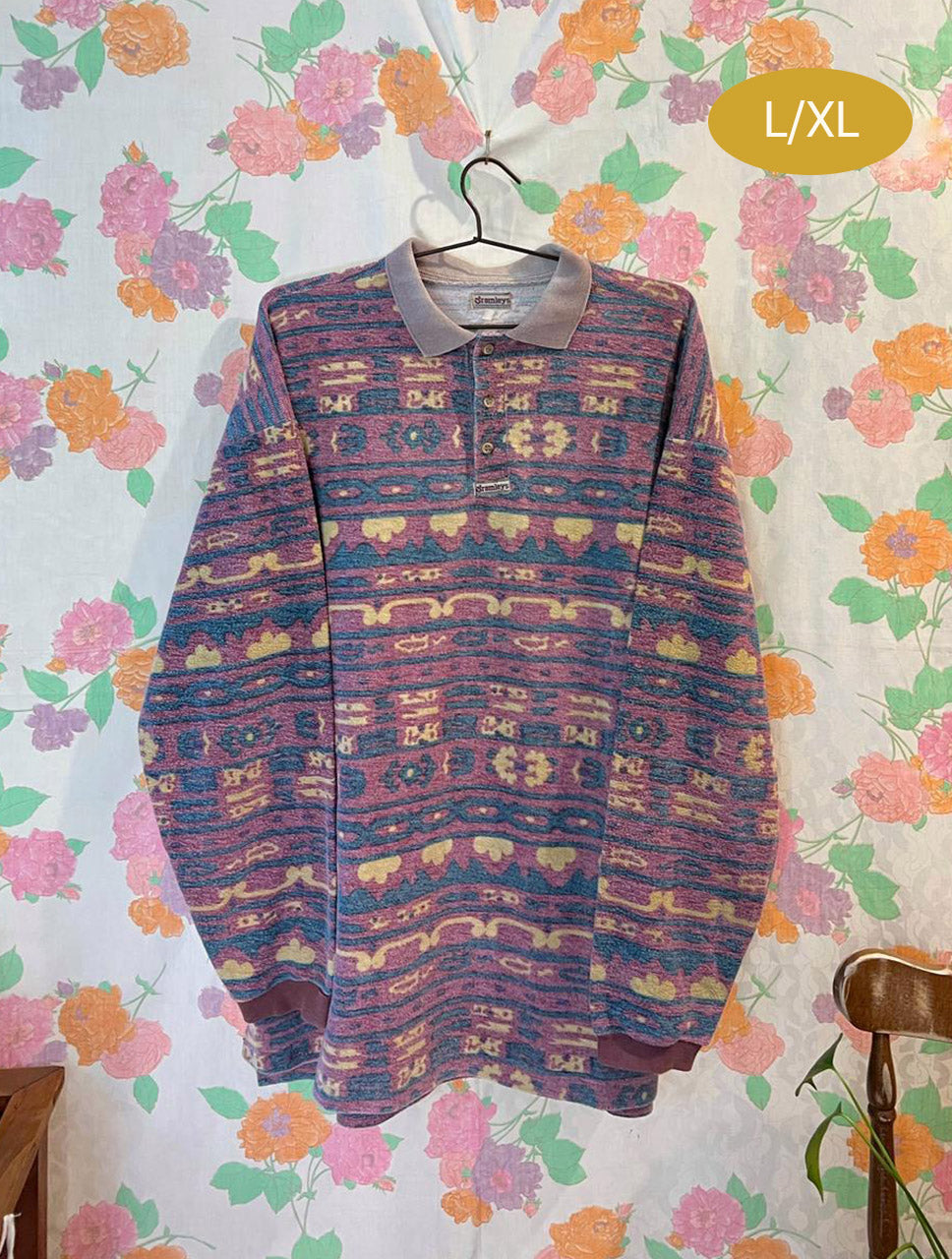 Vintage Ethnic Polo Sweatshirt