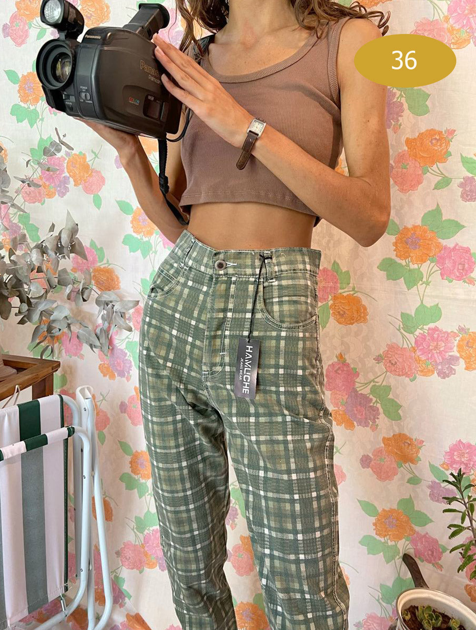 Vintage 80’s Hamuche Plaid Pants - with the tag!