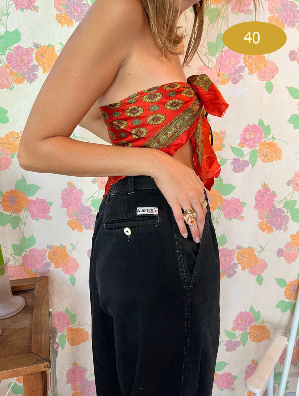 Vintage Black Tailored Pants