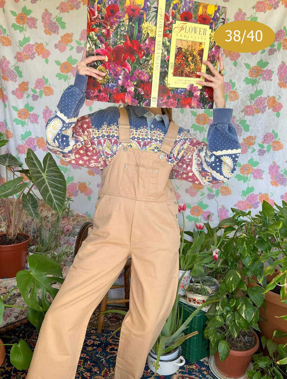Unique Caramel Denim Vintage Overall