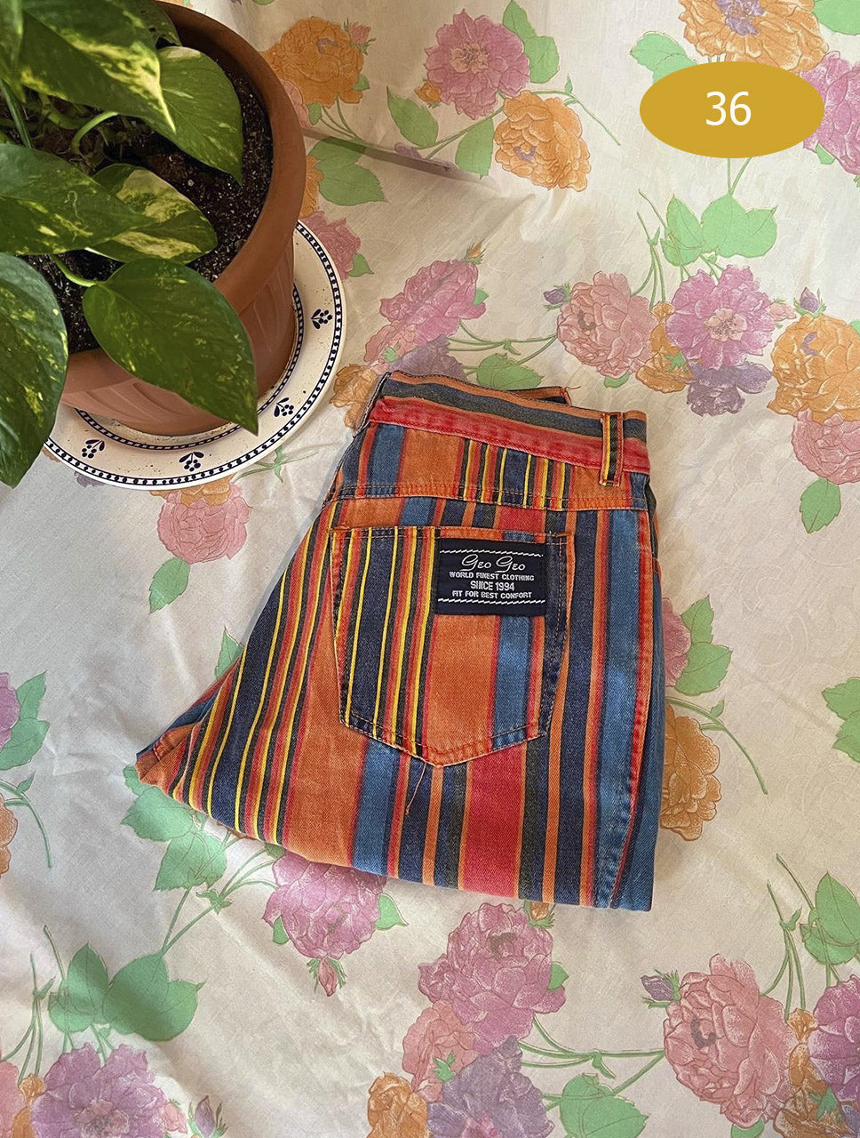 Geo-Geo Vintage Striped Shorts