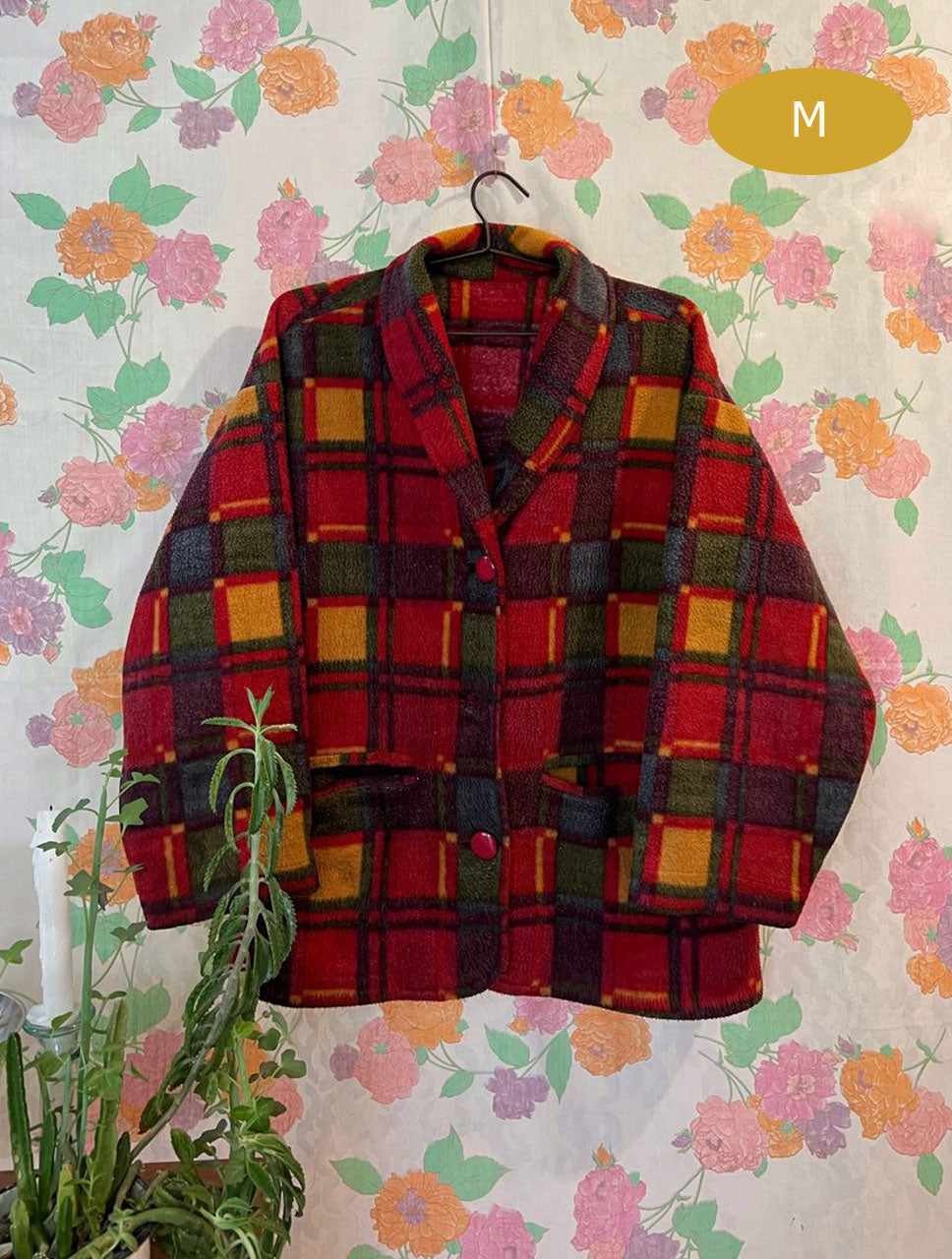 Vintage Plaid Fleece Coat