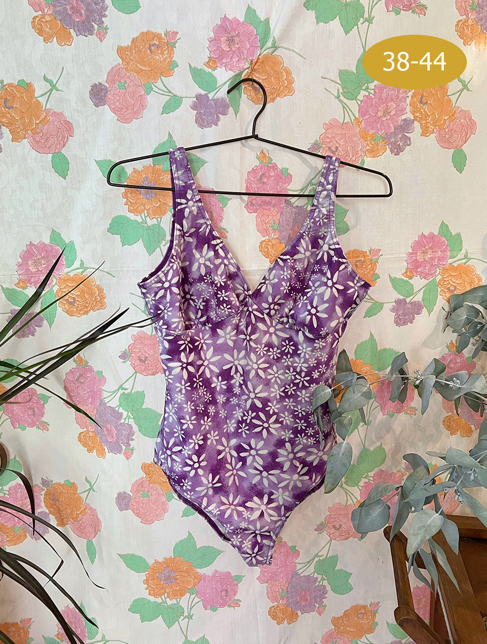 Lilac Flowery Vintage Swimsuit