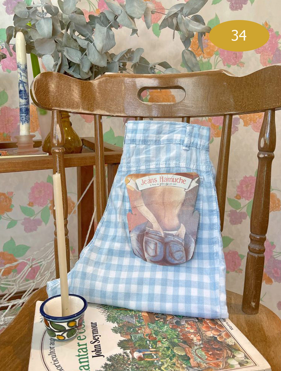 Vichy Baby Blue Plaid Hamuche Pants - With a tag!