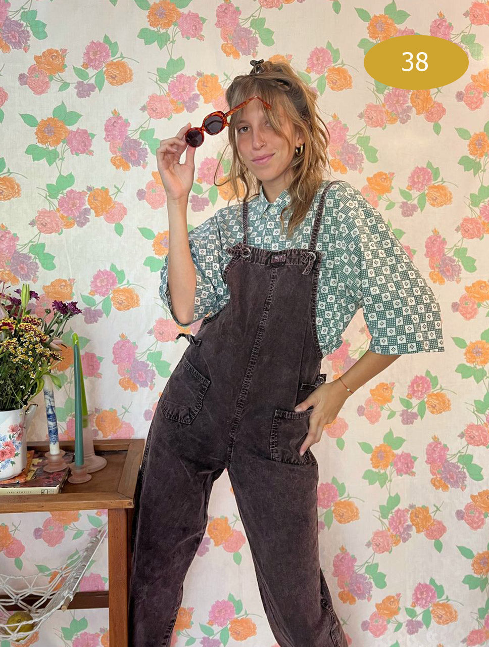Vintage Brown Denim Overall