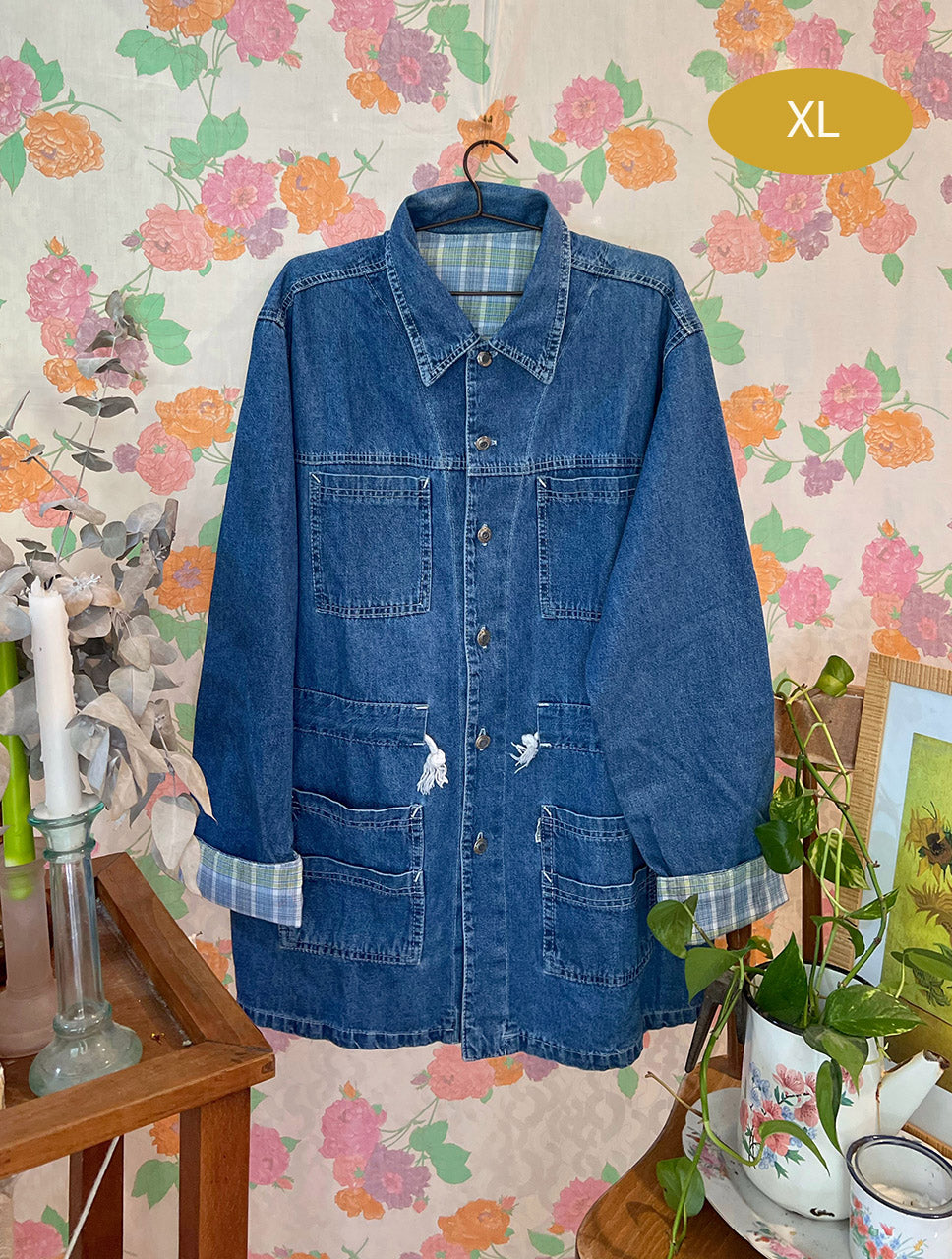 Plaid Denim Vintage Parka