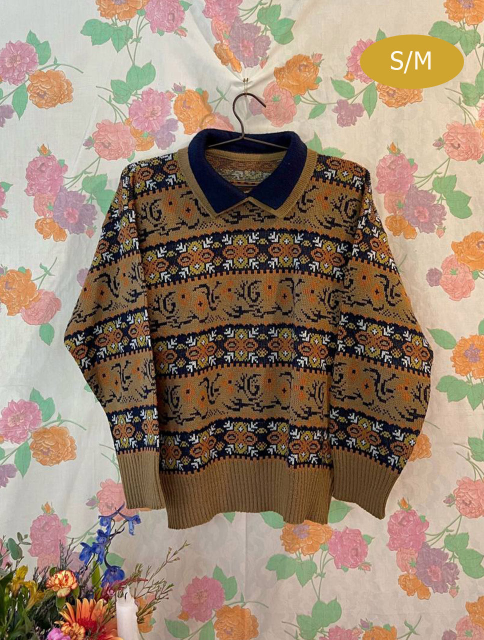 Vintage Arabesque Wool Sweater