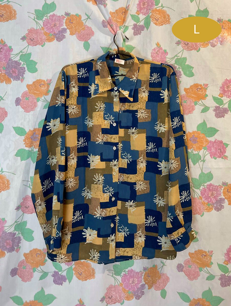 Geometric Flowery Long Sleeve Shirt